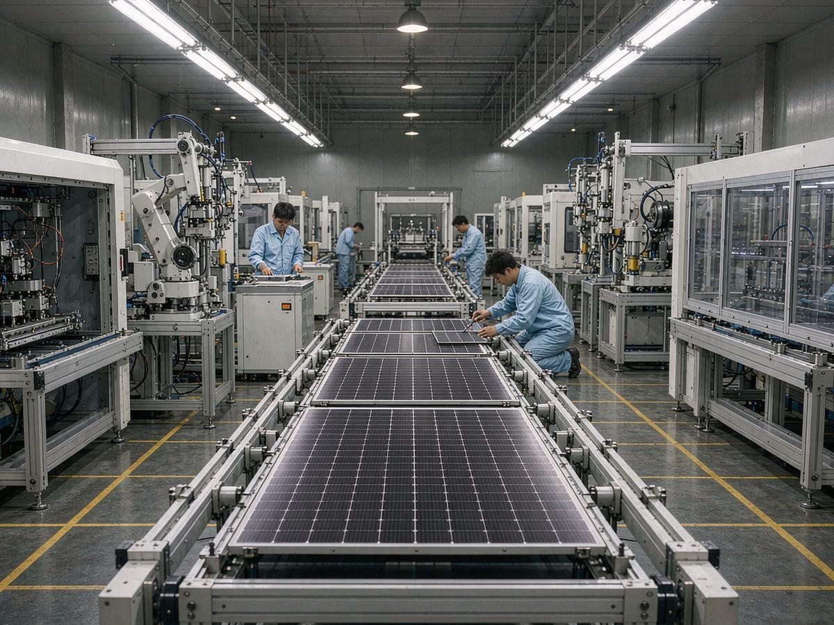 Solar MOQ lead time and payment terms begin at a running panel production line