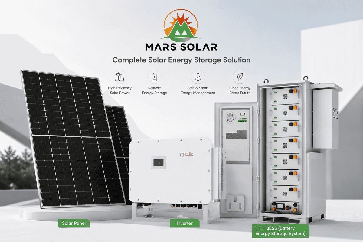 Mars Solar 40kW + 96kWh BESS solar system compact solar-plus-storage package