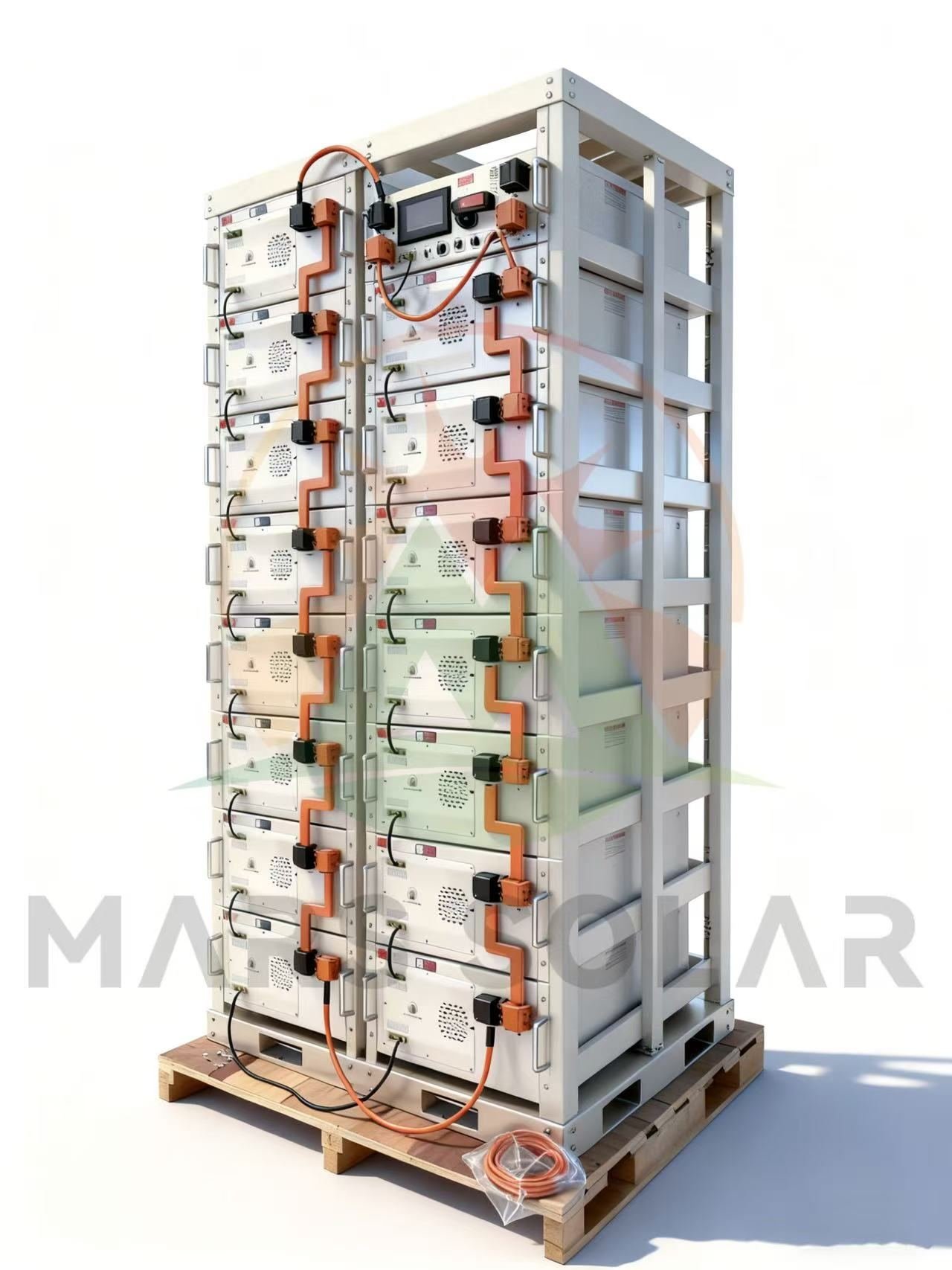 Mars Solar rack-mounted LFP energy storage battery bank 50-500kWh