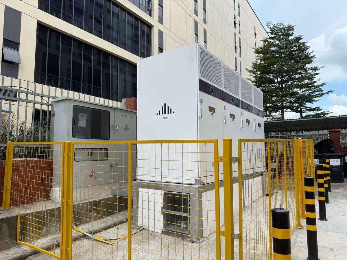 1MW solar system wiring, inverter and BMS detail during factory quality control