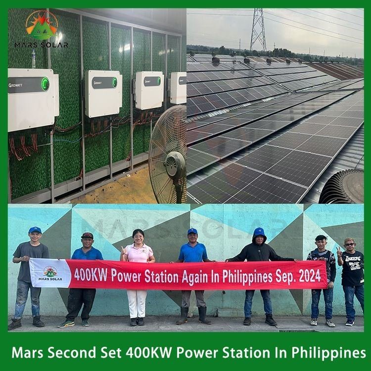 Mars Solar 400kW solar power system for factory rooftop or ground mount