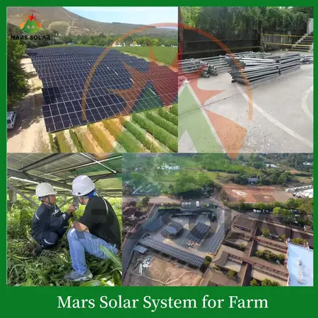 Mars Solar farm solar system solution for agricultural irrigation and processing