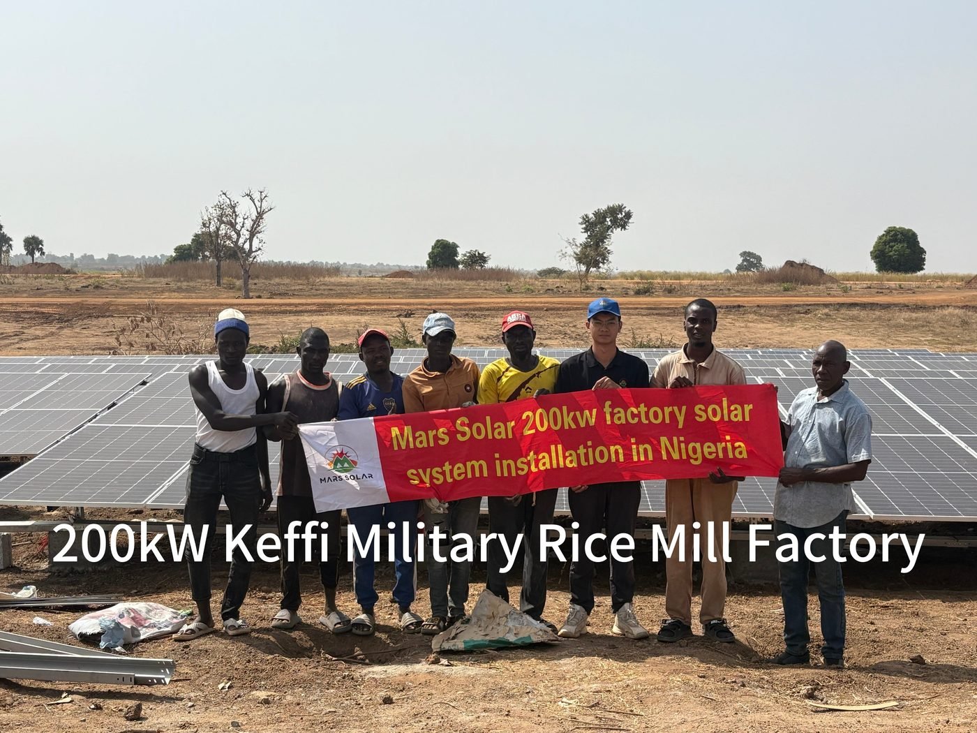 Mars Solar team at the 200kW Keffi rice mill — solar system for rice mill in Nigeria